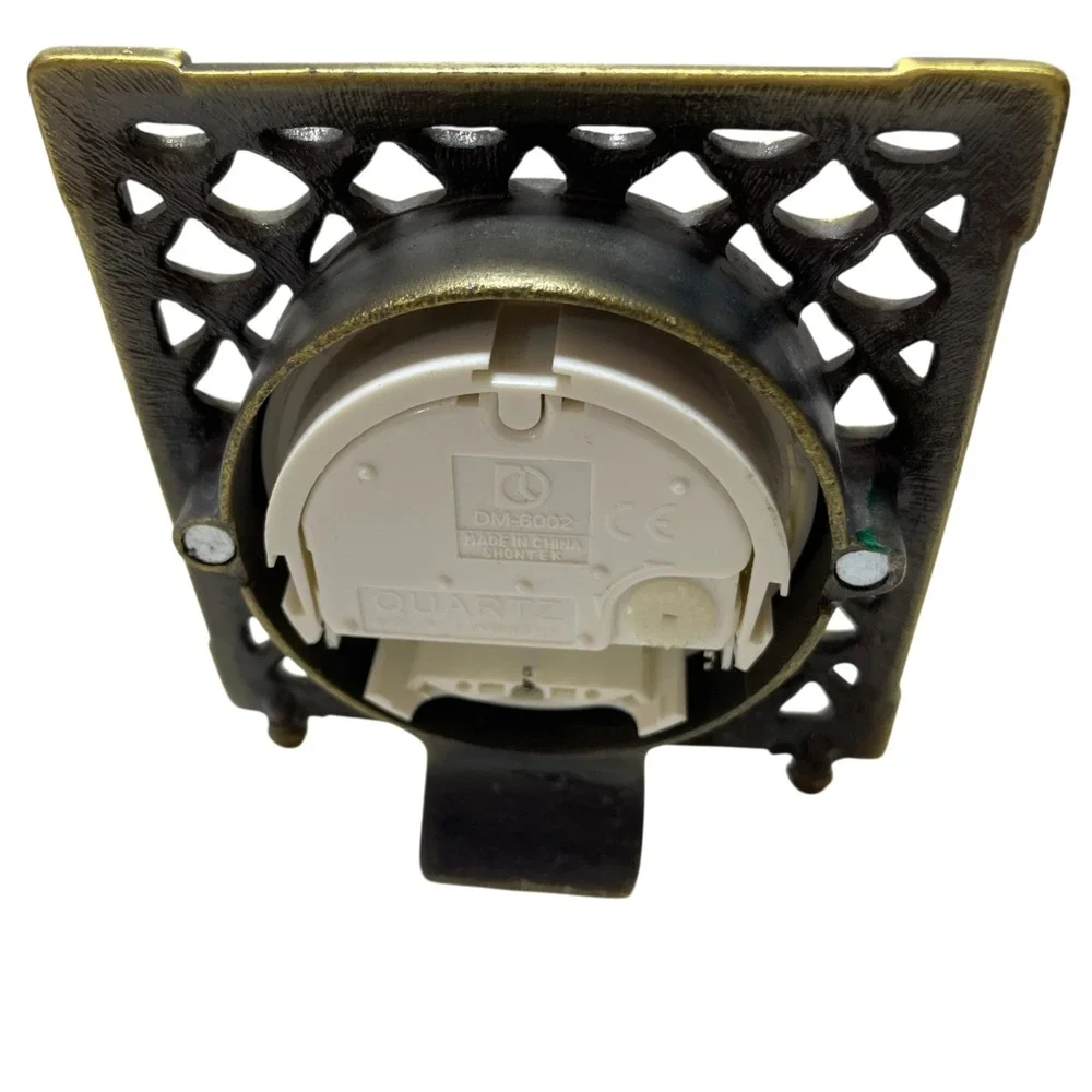 Keypower Small‎ Table Clock Decorative Analog Enamel Frame w/ Crystal Accents